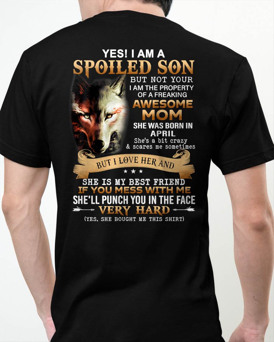 April - Lucky Son of Awesome Mom - Perfect Gift for Son From Mom - virgo04 (SKU10-128-04)