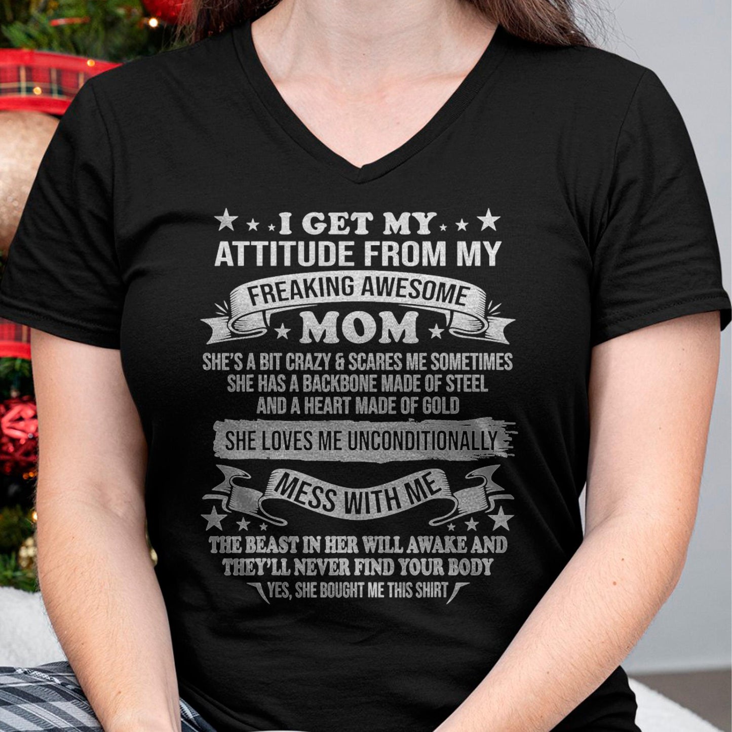 I Get My Attitude From My Freaking Awesome Mom - Gift for Daughter From Mom - virgo00 (SKUT-2807MD)