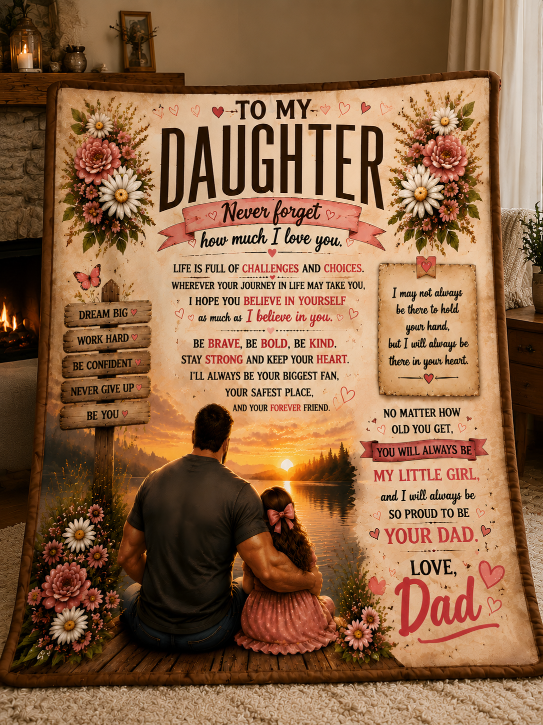 Family Blanket - From Dad - To My Daughter - Virgo - ( SKU2608-260)