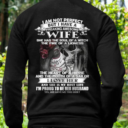 I Am Not Perfect But I Have A Freaking Awesome Wife - Gift For Husband From Wife - Virgo00 (SKU06-31-00)
