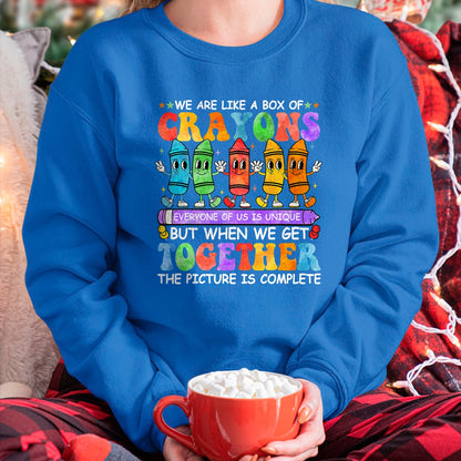 Best Student Shirt, Funny Back To School UnisexT-Shirt/Hoodie/Sweatshirt HLT00 - Funny Teacher We are Like A Box of Crayons Back to School T-Shirt