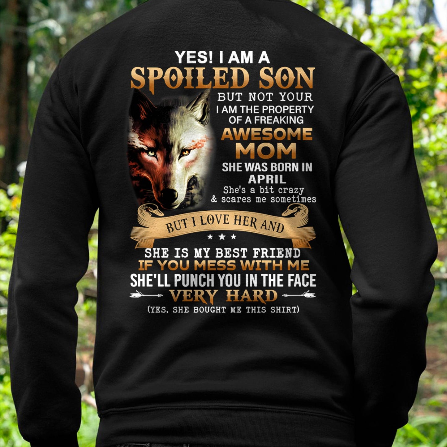 April - Lucky Son of Awesome Mom - Perfect Gift for Son From Mom - virgo04 (SKU10-128-04)
