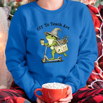Best Student Shirt, Funny Back To School UnisexT-Shirt/Hoodie/Sweatshirt HLT00 - Frog Art Teacher Off to Teach Creative Classroom Painting T-Shirt
