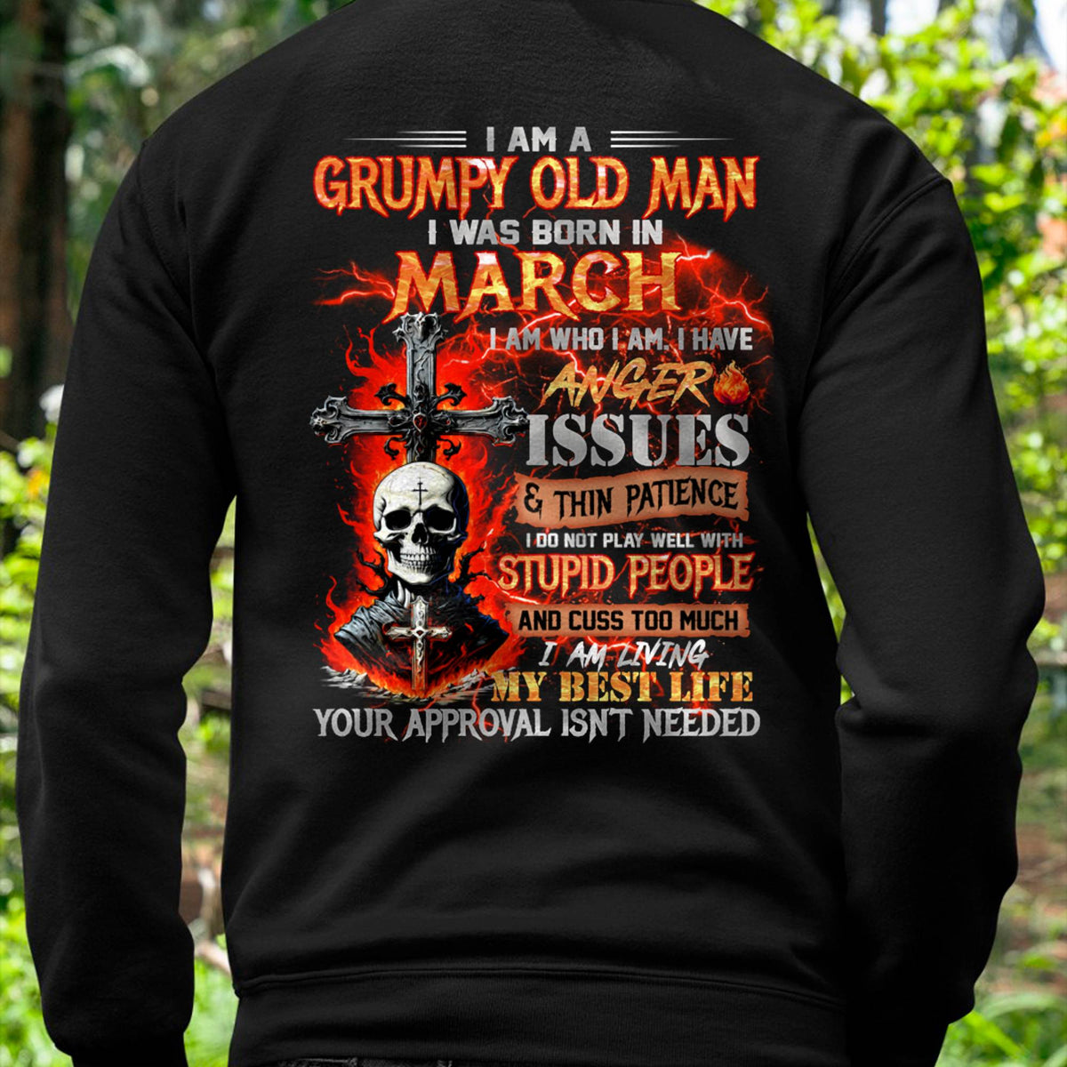 MARCH - GRUMPY OLD MAN T-SHIRT - FUNNY SKULL ANGER ISSUES TEE - PERFECT GIFT FOR MEN Virgo03 (SKU12-319-03)