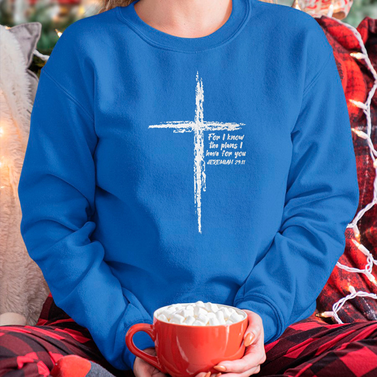 Christian Tee, Christian Faith Unisex T-Shirt/Hoodie/Sweatshirt HLT00 - Cross I Know The Plans Verse Bible Jesus God Christian Gift T-Shirt
