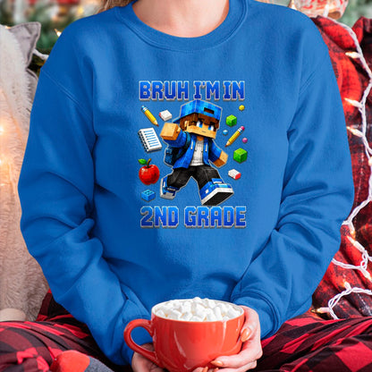 Best Student Shirt, Funny Back To School UnisexT-Shirt/Hoodie/Sweatshirt HLT00 - Bruh I_m in 2nd Grade Back to School Gamer Boy T-Shirt