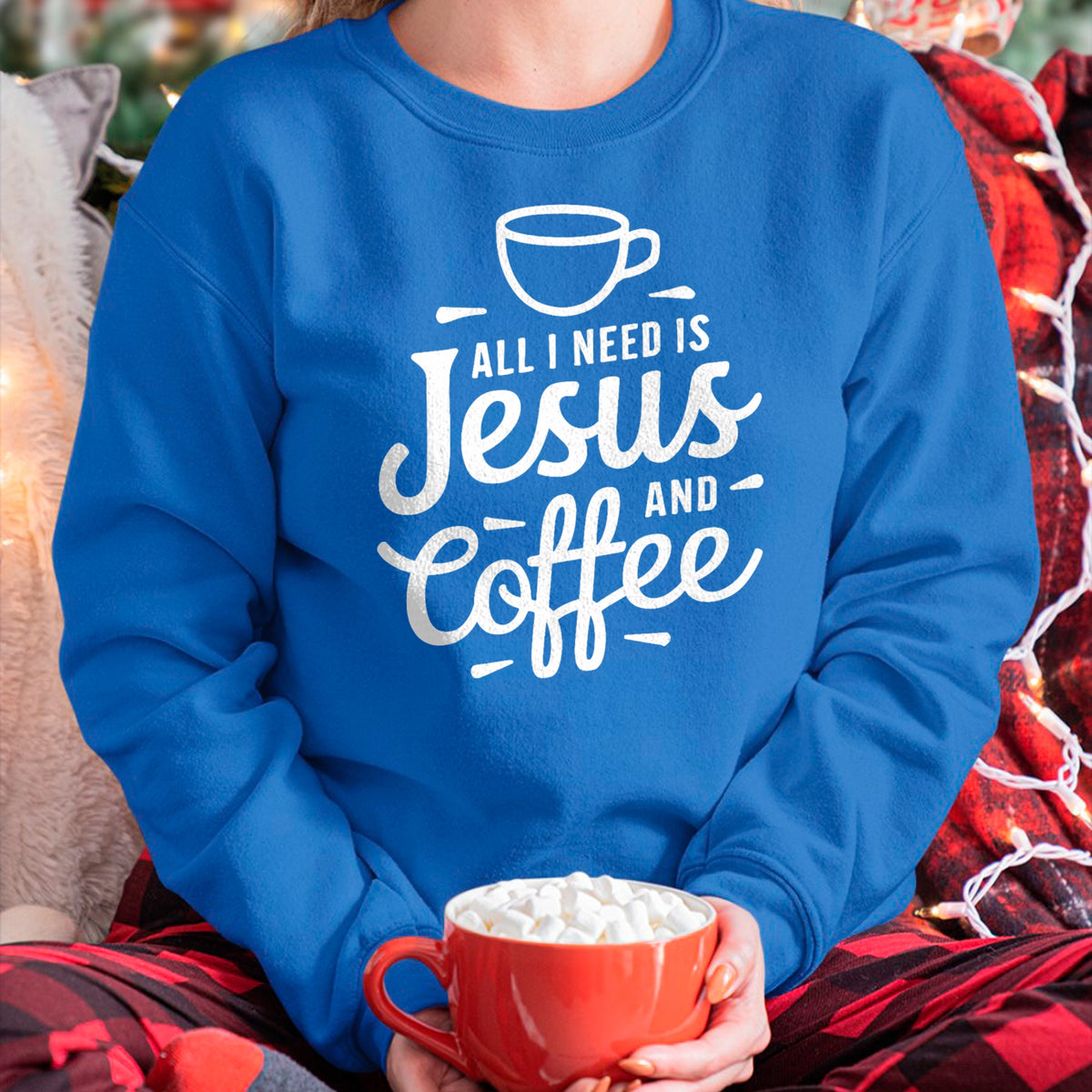 Christian Tee, Christian Faith Unisex T-Shirt/Hoodie/Sweatshirt HLT00 -  All I Need Is Jesus And Coffee Shirt Men Women Religious T-Shirt