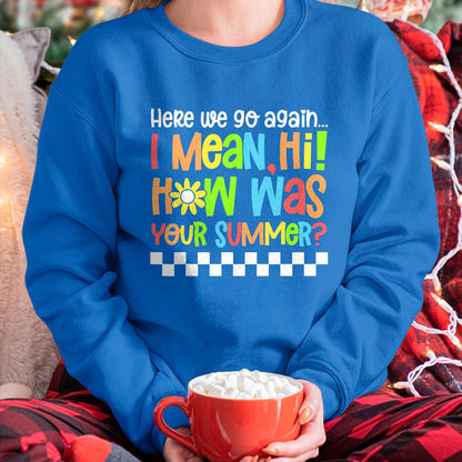 Best Student Shirt, Funny Back To School UnisexT-Shirt/Hoodie/Sweatshirt HLT00 - Happy First Day of School Back to School Here We Go Again T-Shirt