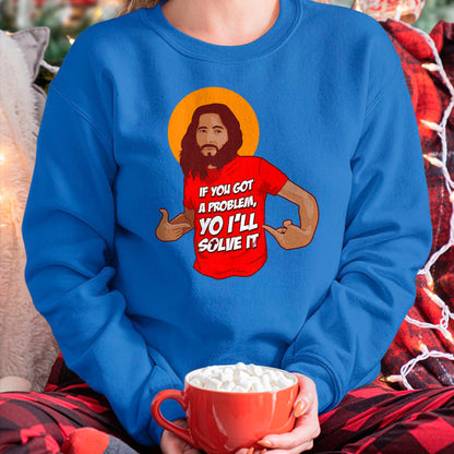 Christian Tee, Christian Faith Unisex T-Shirt/Hoodie/Sweatshirt HLT00 - Funny Jesus Christian Meme Yo I_ll Solve It Christmas T-Shirt (1)