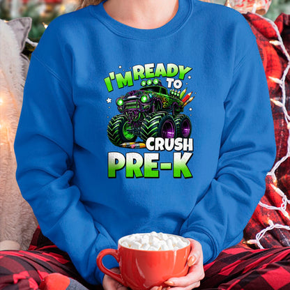 Best Student Shirt, Funny Back To School UnisexT-Shirt/Hoodie/Sweatshirt HLT00 - I_m Ready to Crush Pre-K Monster Truck Boys Back to School T-Shirt