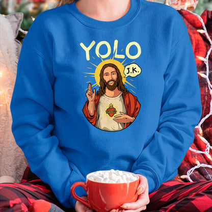 Christian Tee, Christian Faith Unisex T-Shirt/Hoodie/Sweatshirt HLT00 - Jesus Christ YOLO JK Meme Funny Christian Easter T-Shirt