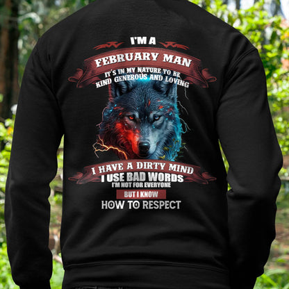 FEBRUARY - KNOW HOW TO RESPECT - BIRTHDAY T-SHIRT FOR MEN - Virgo02 (SKU12-162-02)