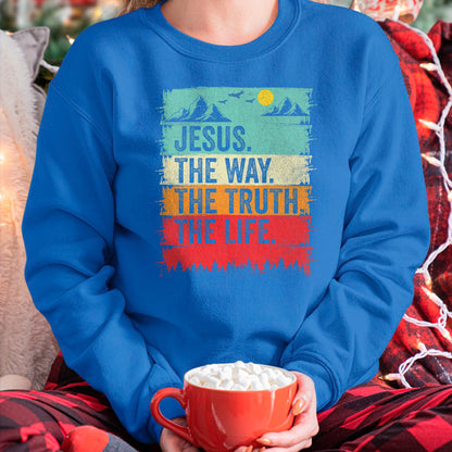 Christian Tee, Christian Faith Unisex T-Shirt/Hoodie/Sweatshirt HLT00 - Jesus The Way Truth Life Women Men Kids Christian Worship T-Shirt (1)