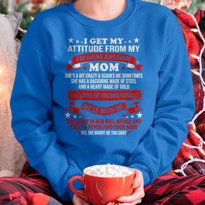 I Get My Attitude From My Freaking Awesome Mom - Gift for Daughter From Mom - virgo00