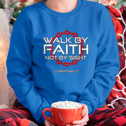 Christian Tee, Christian Faith Unisex T-Shirt/Hoodie/Sweatshirt HLT00 - Jesus Walk by Faith Christian T-Shirt