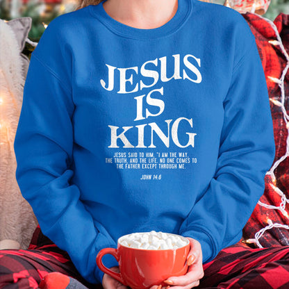 Christian Tee, Christian Faith Unisex T-Shirt/Hoodie/Sweatshirt HLT00 - Jesus Is King Jesus John 146 Costume Christian (On Back) T-Shirt