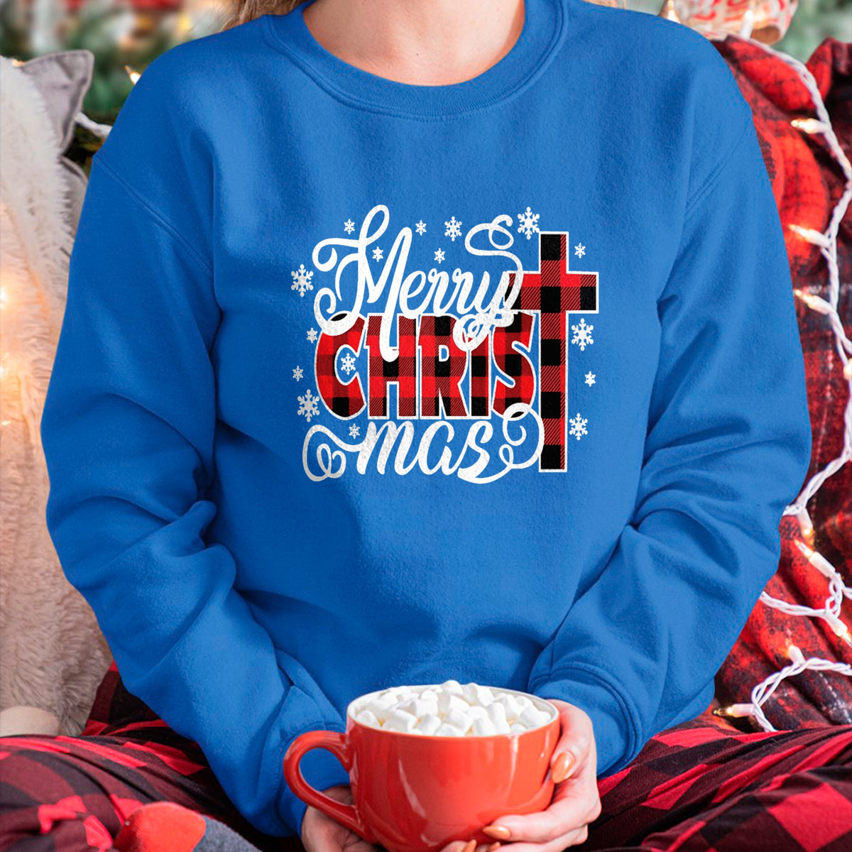 Christian Tee, Christian Faith Unisex T-Shirt/Hoodie/Sweatshirt HLT00 - Merry Christ Mas Christian Jesus Christmas PJs Xmas Pajamas T-Shirt
