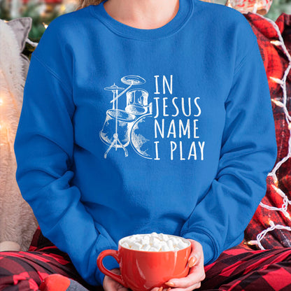 Christian Tee, Christian Faith Unisex T-Shirt/Hoodie/Sweatshirt HLT00 - Christian Drumming In Jesus Name Play Drums Worship Drummer T-Shirt (1)