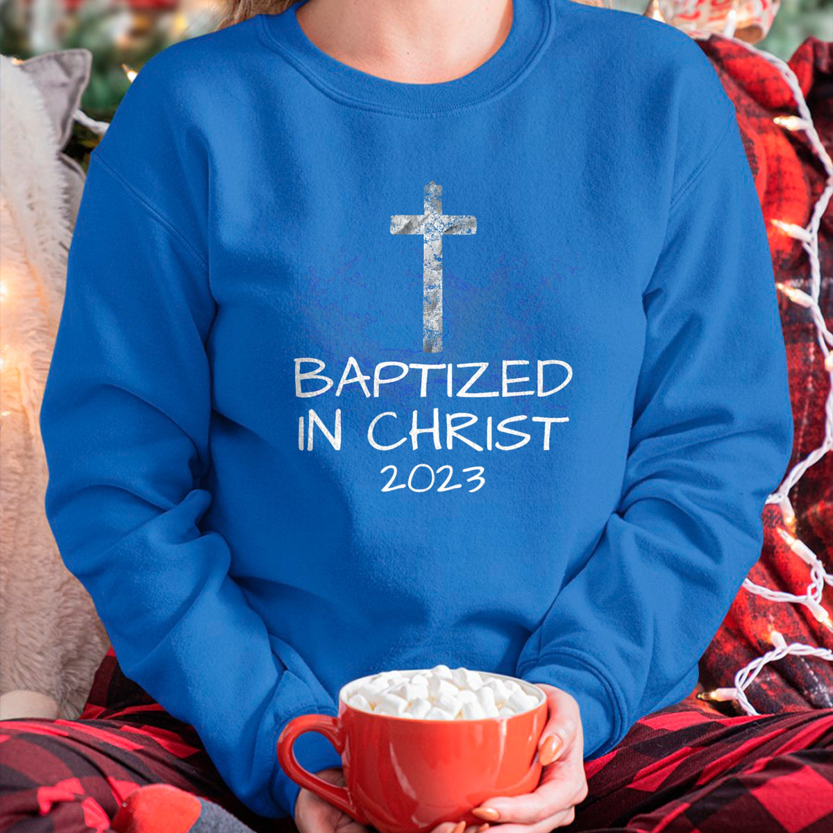 Christian Tee, Christian Faith Unisex T-Shirt/Hoodie/Sweatshirt HLT00 -  Baptized in Christ 2023 New Christian Baptism Convert Bible T-Shirt