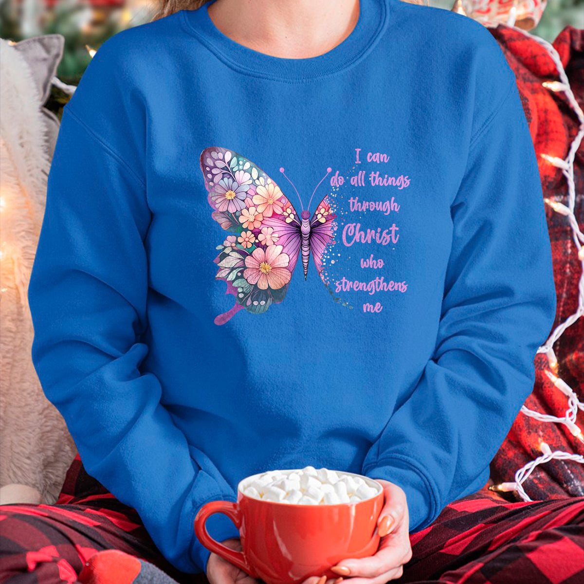 Christian Tee, Christian Faith Unisex T-Shirt/Hoodie/Sweatshirt HLT00 - I Can Do All Things Through Christ Pretty Butterfly T-Shirtall T-Shirt (Copy)