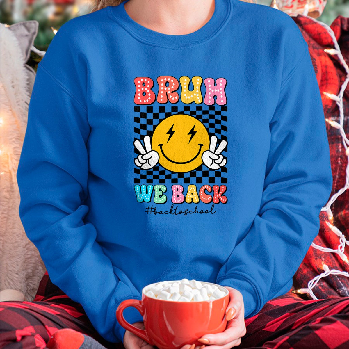 Best Student Shirt, Funny Back To School UnisexT-Shirt/Hoodie/Sweatshirt HLT00 - Bruh We Back Checkered Smile Face Back To School Teacher Kid T-Shirt