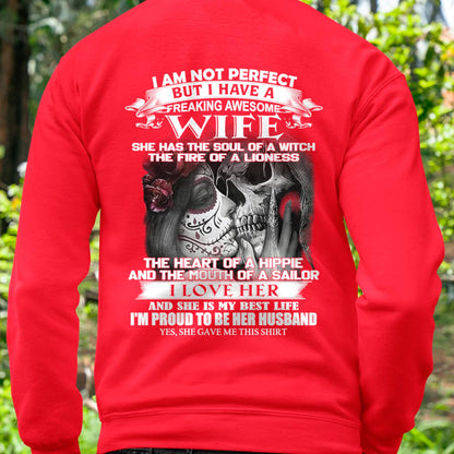 I Am Not Perfect But I Have A Freaking Awesome Wife - Gift For Husband From Wife - Virgo00 (SKU06-31-00)