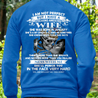 January - I Am Not Perfect But I Have A Freaking Awesome Wife - Gift For Husband From Wife - Virgo01 (SKU06-34-01)