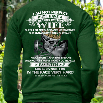 I Am Not Perfect But I Have A Freaking Awesome Wife - Gift For Husband From Wife - Virgo00 (SKU06-34-00)