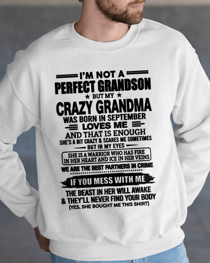 SEPTEMBER SHIRT, I’M NOT A PERFECT GRANDSON-FROM GRANDMA TO GRANDSON-VIRGO09 (SKU2607-13-09)