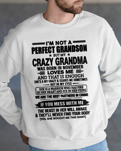 NOVEMBER SHIRT, I’M NOT A PERFECT GRANDSON-FROM GRANDMA TO GRANDSON-VIRGO11 (SKU2607-13-11)