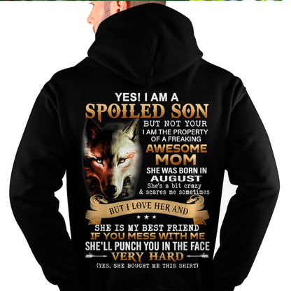 August - Lucky Son of Awesome Mom - Perfect Gift for Son From Mom - virgo08 (SKU10-128-08)