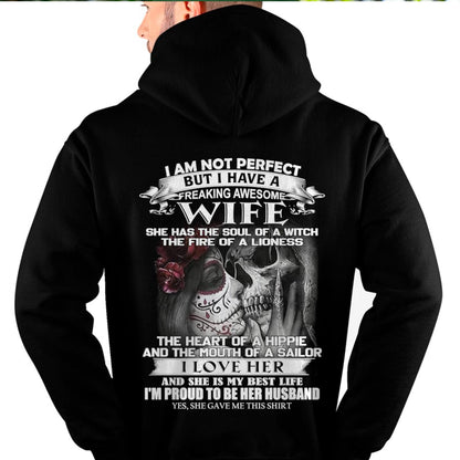 I Am Not Perfect But I Have A Freaking Awesome Wife - Gift For Husband From Wife - Virgo00 (SKU06-31-00)