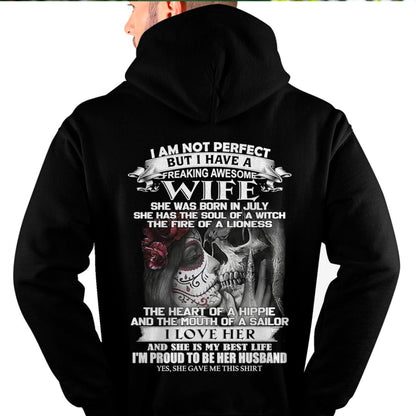 July - I Am Not Perfect But I Have A Freaking Awesome Wife - Gift For Husband From Wife - Virgo07 (SKU06-31-07)
