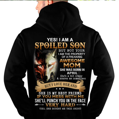 April - Lucky Son of Awesome Mom - Perfect Gift for Son From Mom - virgo04 (SKU10-128-04)