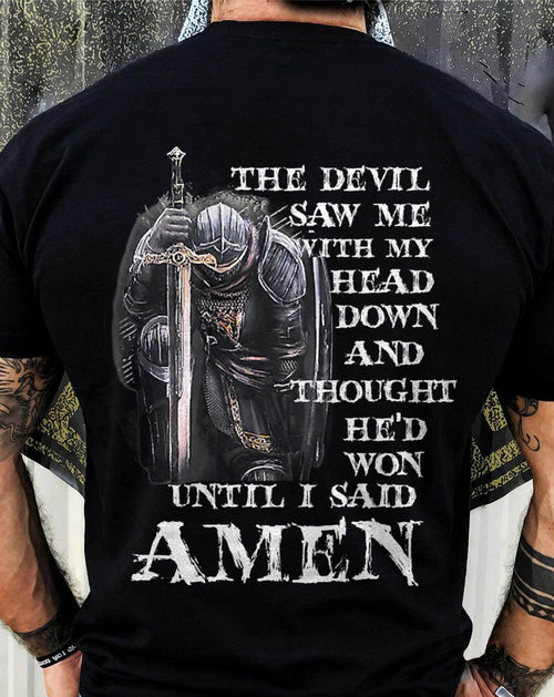 The Devil Saw Me with My Head Down and Thought He'd Won Mens T-Shirt- For Men - Virgo00 (SKU2807-NI-09)
