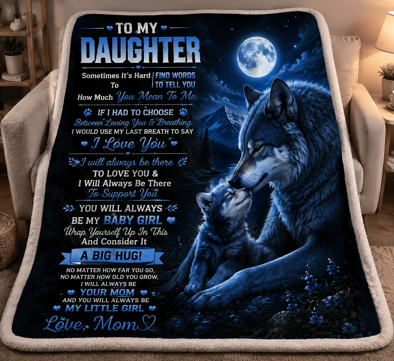 Family Blanket - From Mom - To My Daughter - Virgo - ( SKU2608-293)