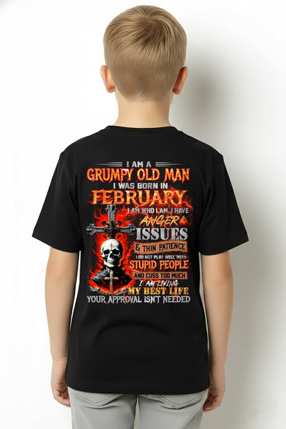 FEBRUARY - GRUMPY OLD MAN T-SHIRT - FUNNY SKULL ANGER ISSUES TEE - PERFECT GIFT FOR MEN Virgo02 / male (SKU12-319-02)