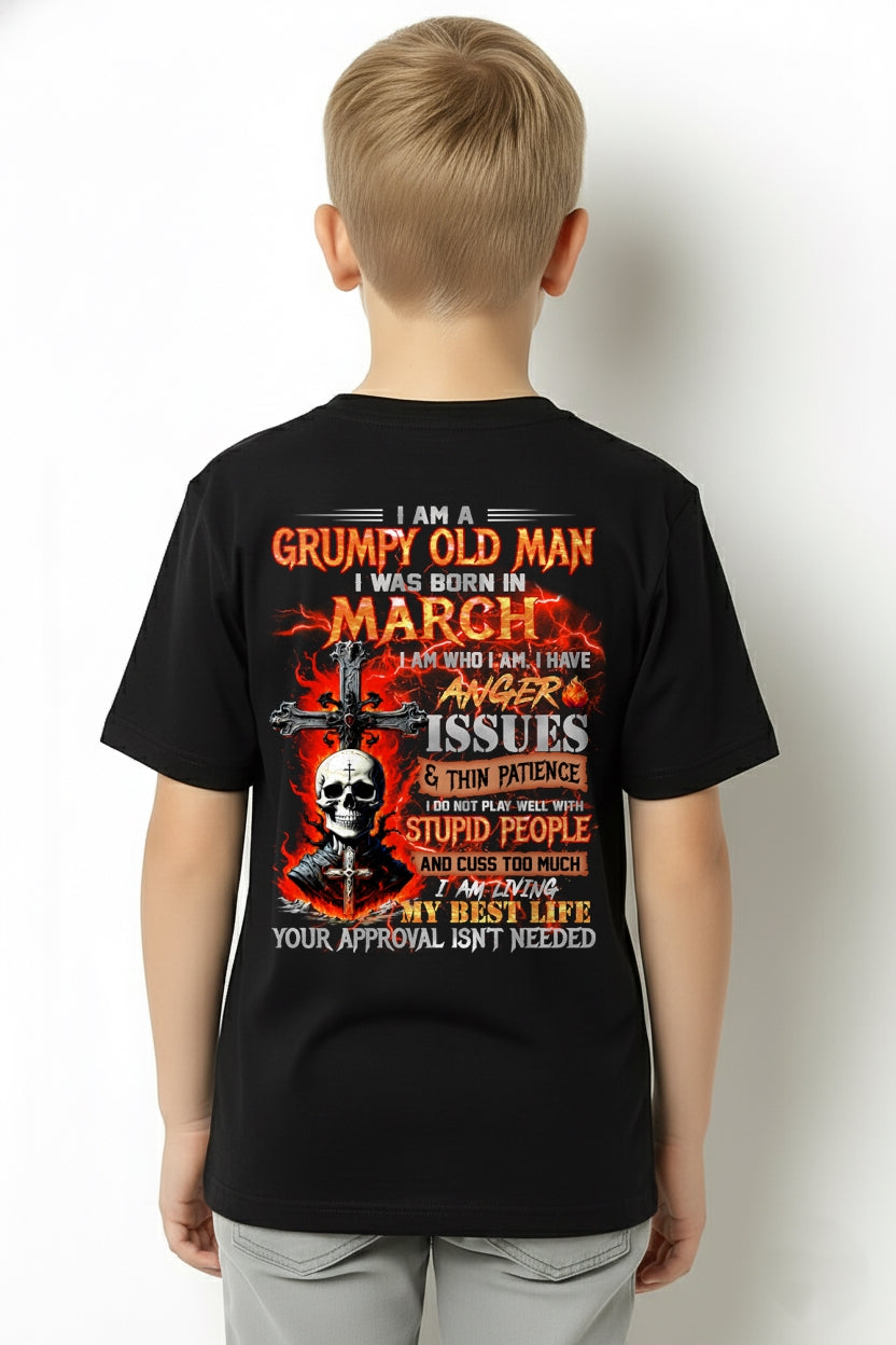 MARCH - GRUMPY OLD MAN T-SHIRT - FUNNY SKULL ANGER ISSUES TEE - PERFECT GIFT FOR MEN Virgo03 / male (SKU12-319-03)