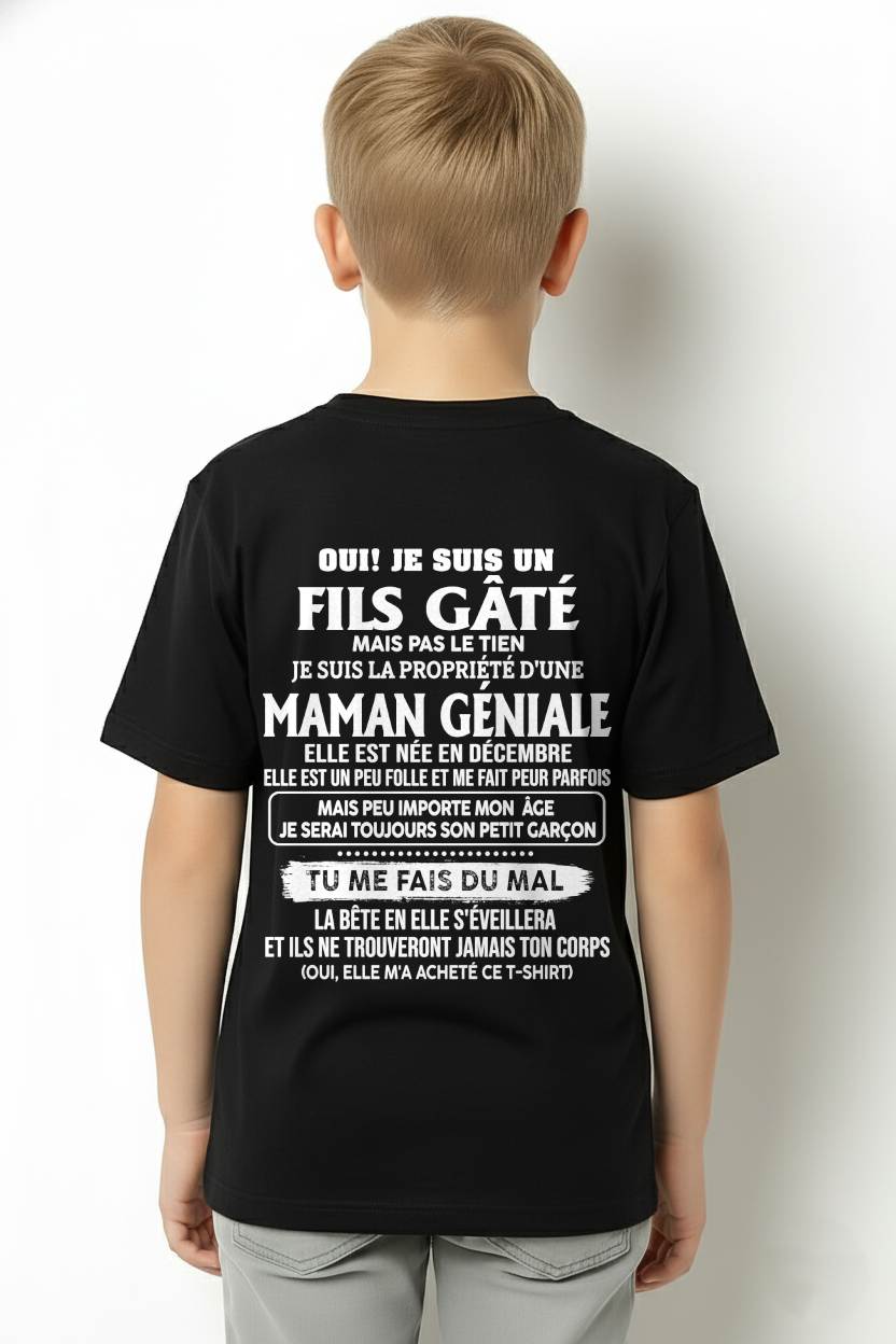 DÉCEMBRE T-SHIRT, JE SUIS UN FILS GÂTÉ - DE MAMAN À SON FILS - VIRGO12 (SKU2606-225-12)