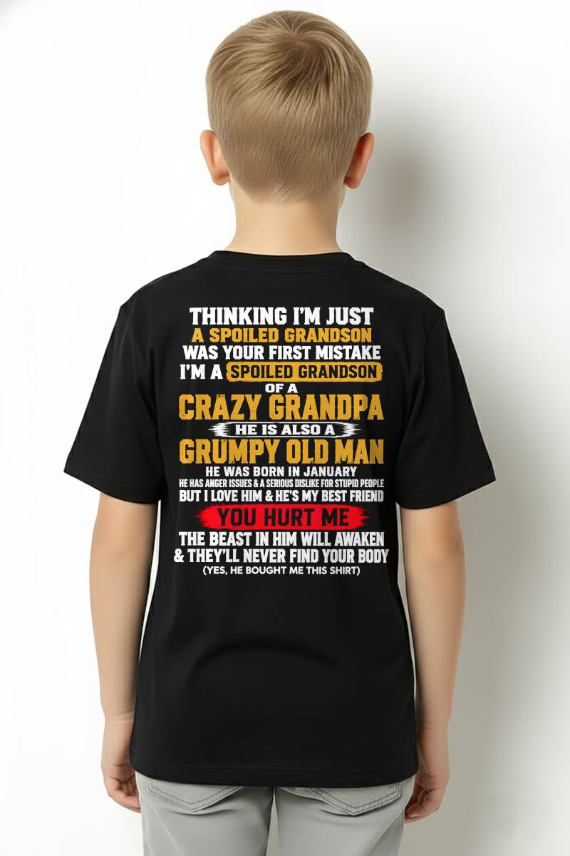 JANUARY SHIRT A Spoiled Grandson - From Grandpa - To Grandson - Virgo01 (SKU2609-60-01)