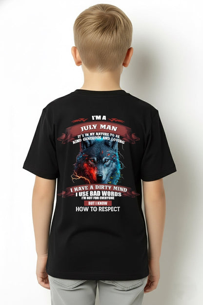 JULY - KNOW HOW TO RESPECT - BIRTHDAY T-SHIRT FOR MEN - Virgo07 / male (SKU12-162-07)