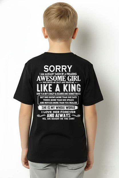 SHIRT Sorry, I Am Already Taken By A Freaking Awesome Girl - From Wife - To Husband - Virgo00 (SKU2602-40-00)