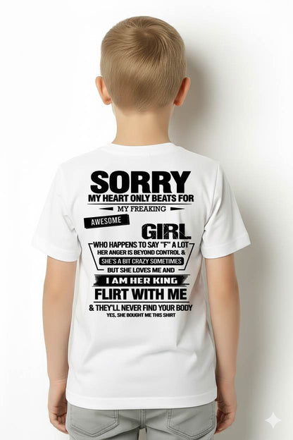 SORRY MY HEART ONLY BEATS FOR MY FREAKING AWESOME GIRL - FROM WIFE - virgo00 (SKU26T-01-59-00)