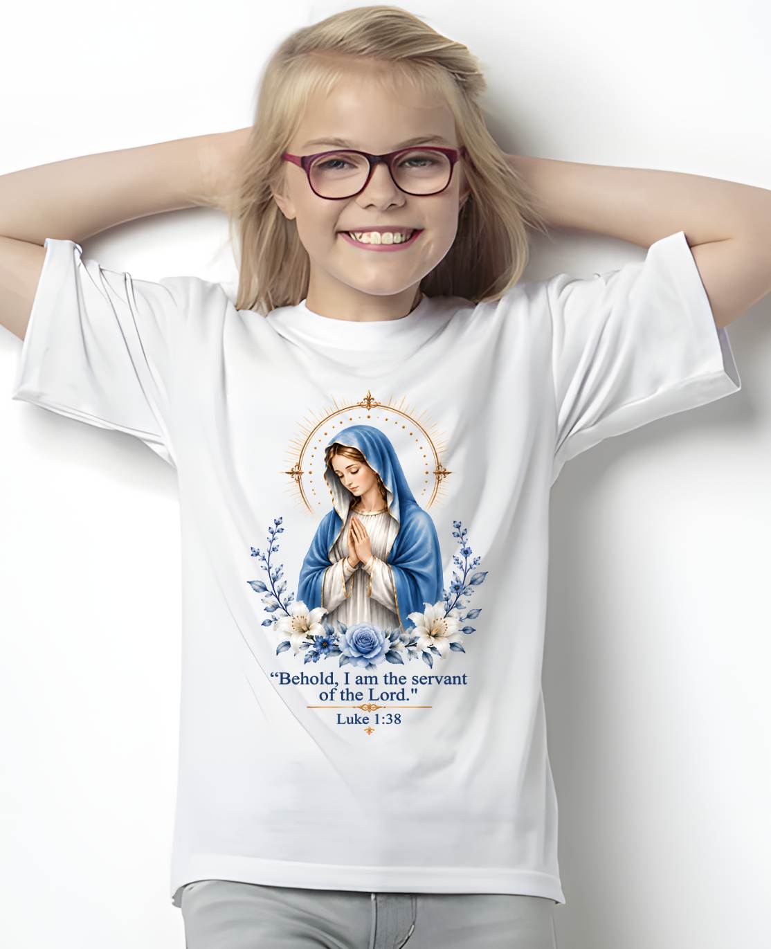 Christian T-Shirt Virgin Mary - For Women - Virgo00 (SKU2608-50)