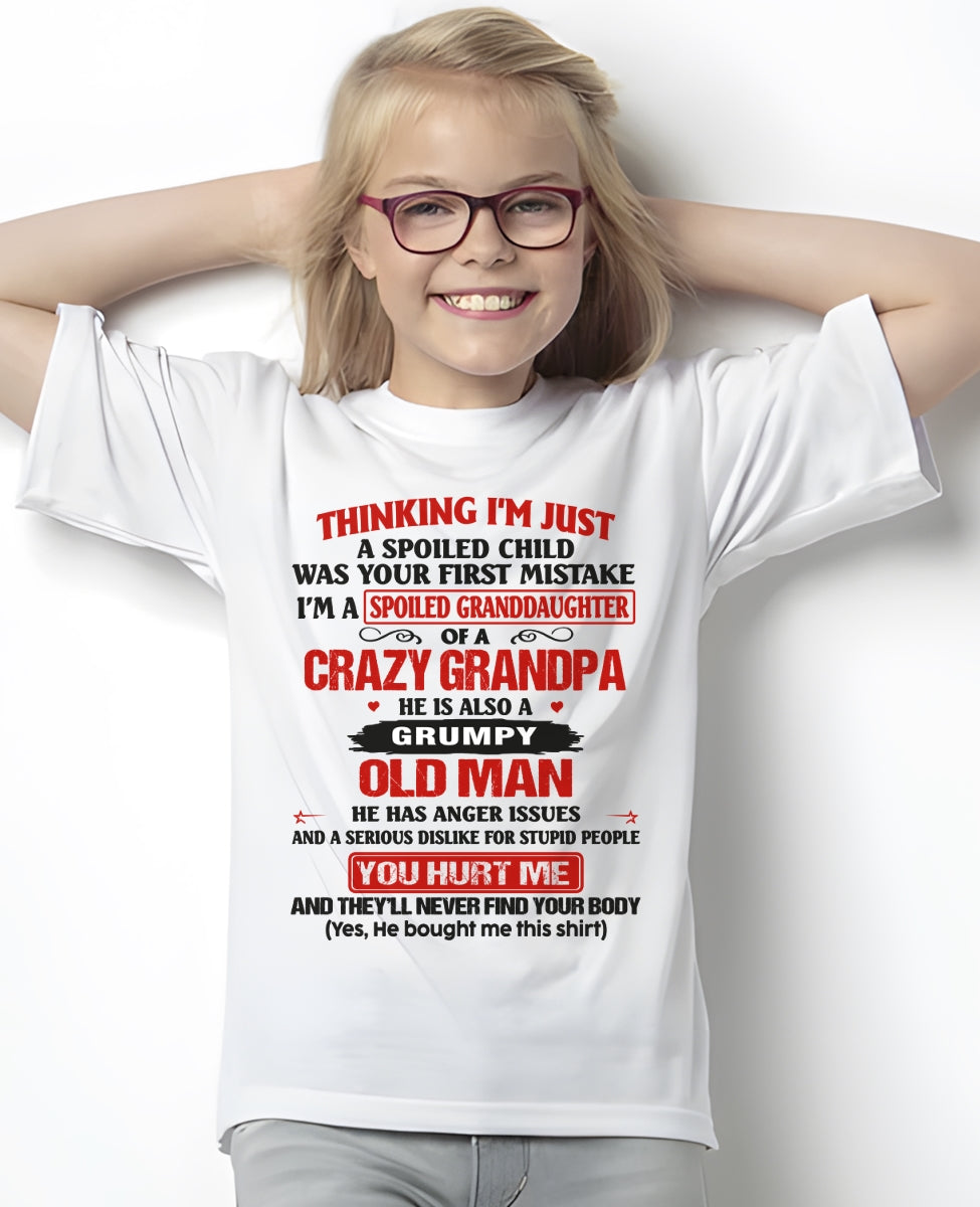 Spoiled Granddaughter of a Crazy Grandpa Shirt – Birthday Gift from Grandpa / Man - virgo00 (SKU12-200-00)