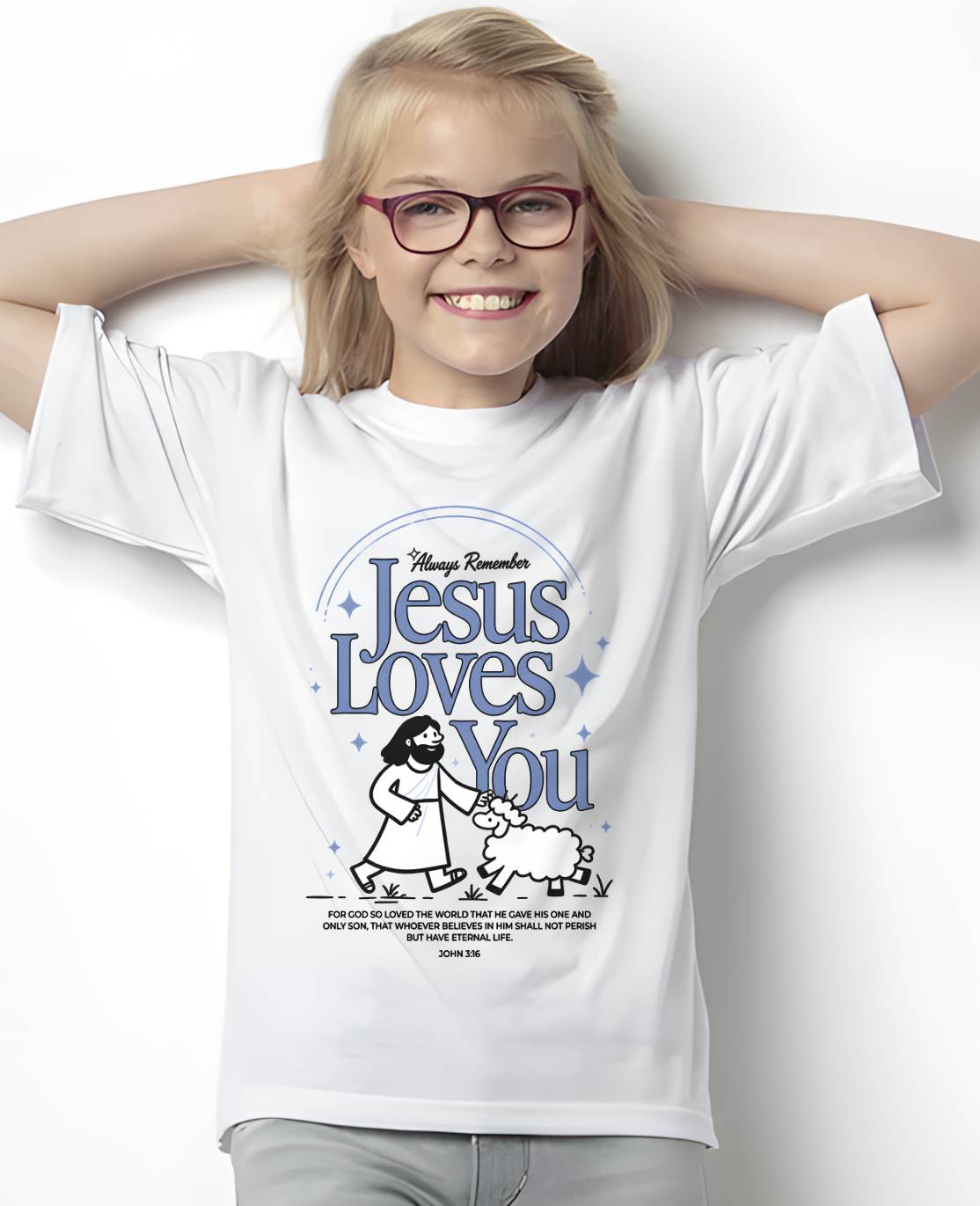 Christian T-Shirt Jesus loves you -Virgo00 (SKU2607-350)