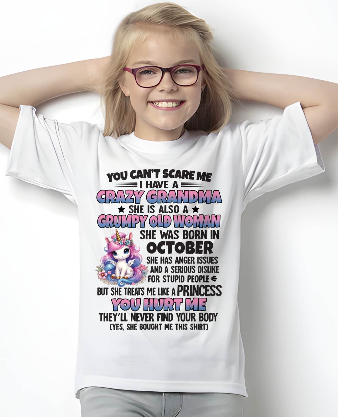 OCTOBER - YOU CAN'T SCARE ME - GIFT FROM GRANDMA - virgo10 (SKU09-106-10)