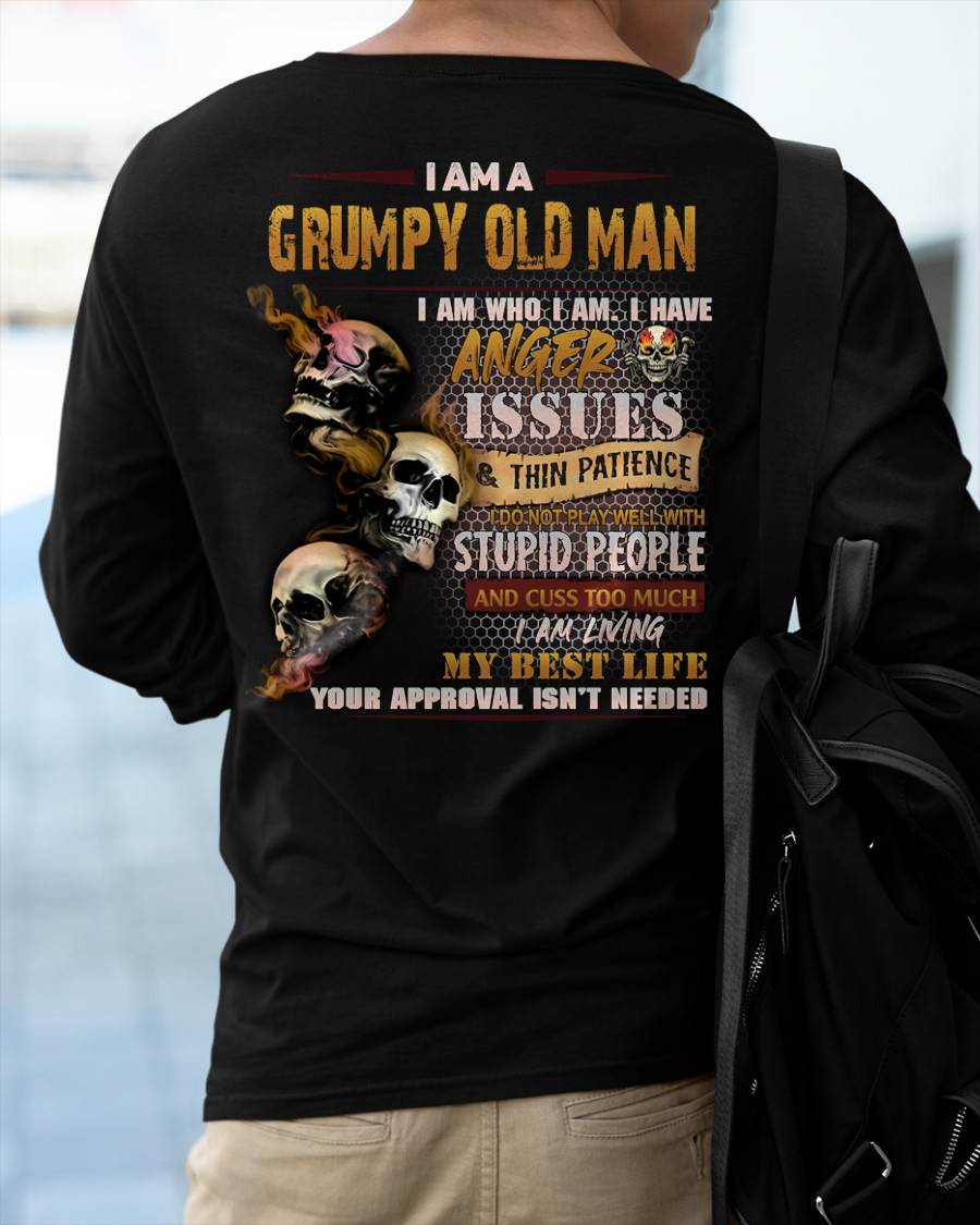 Grumpy Old Man T-Shirt - Funny Skull Anger Issues Tee - Perfect Gift For Men Virgo00 (SKU08-67-00)