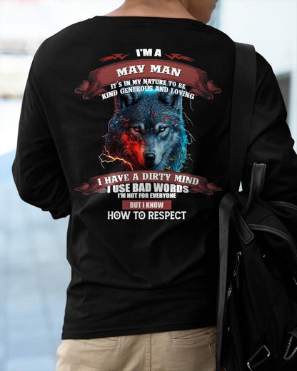 MAY - KNOW HOW TO RESPECT - BIRTHDAY T-SHIRT FOR MEN - Virgo05 (SKU12-162-05)