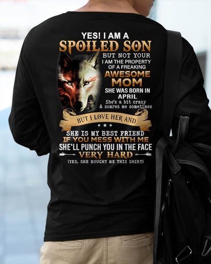 April - Lucky Son of Awesome Mom - Perfect Gift for Son From Mom - virgo04 (SKU10-128-04)
